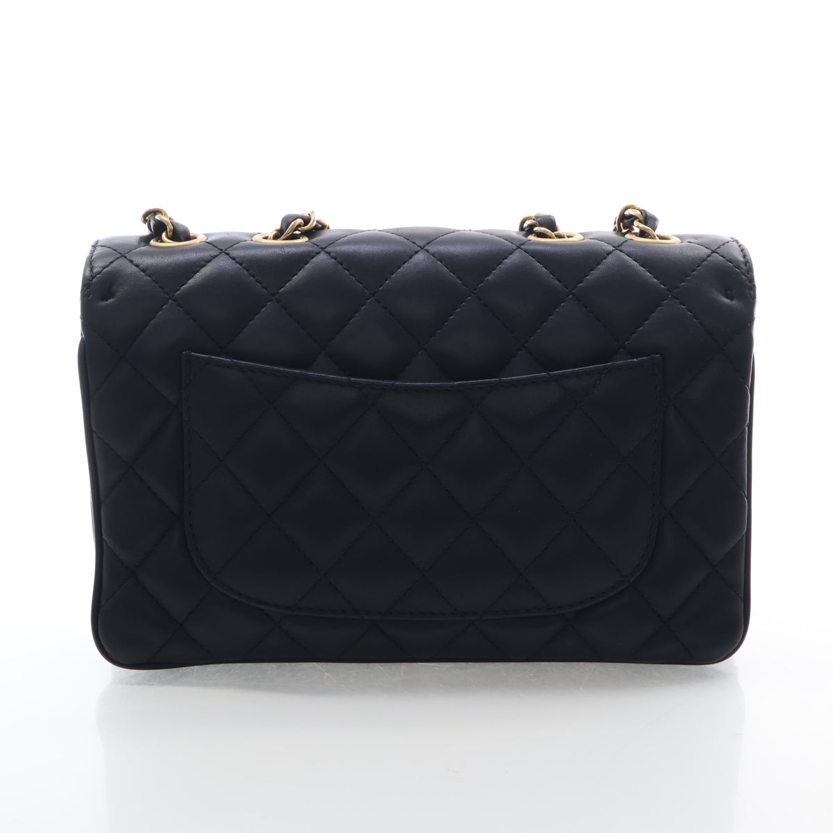 Pre-Owned Chanel Flap Bag Medium Calfskin CC, back view