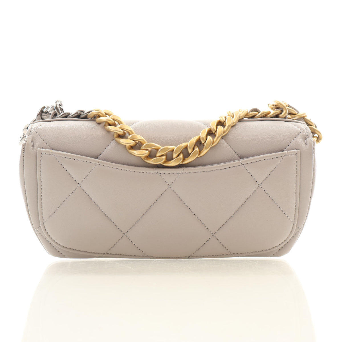 Pre-Owned Chanel Sunglasses Lambskin Case On Chain, back view
