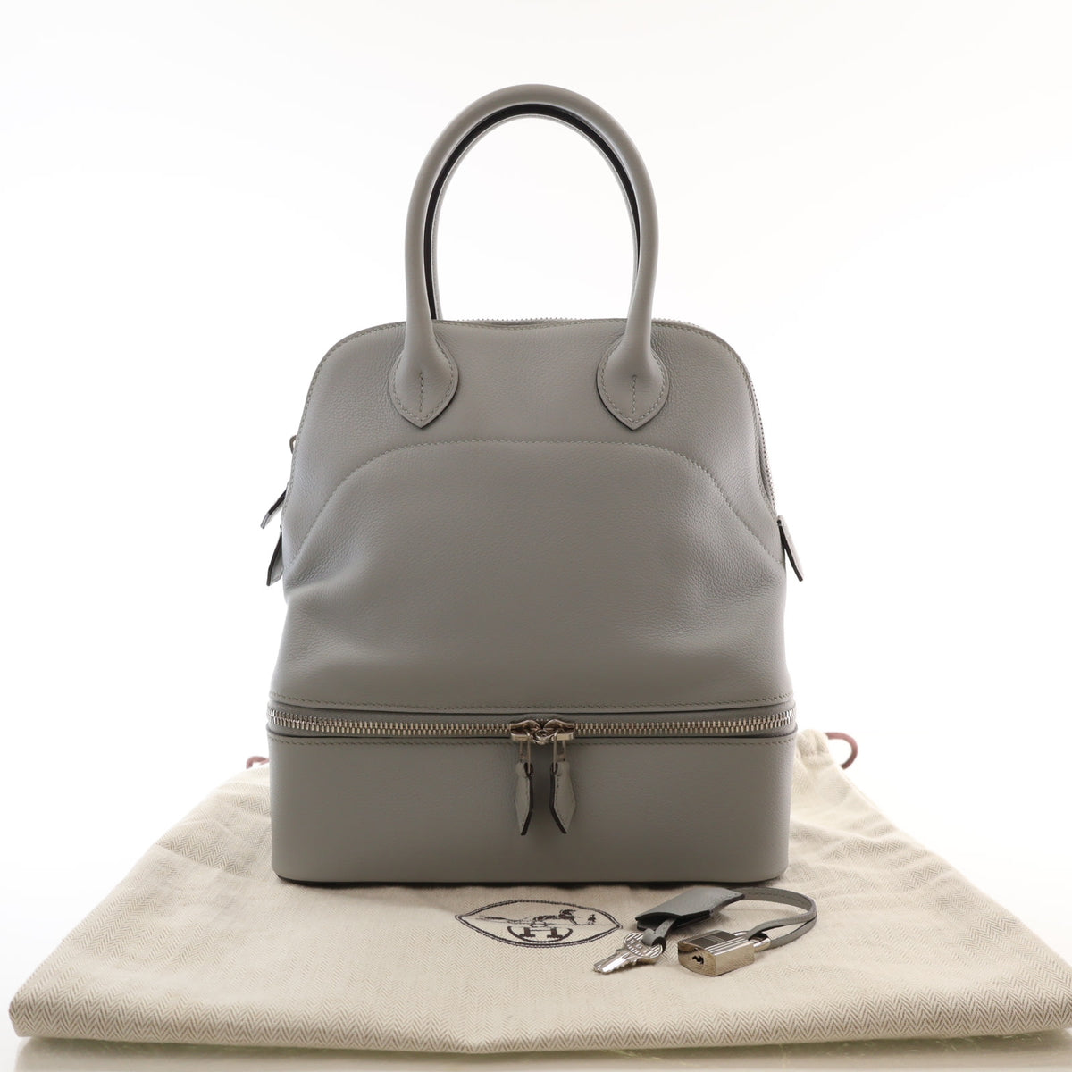 Pre-Owned Hermès Bolide 24 Bleu Glacier Evercolor Leather, front view, photo 16 of 16