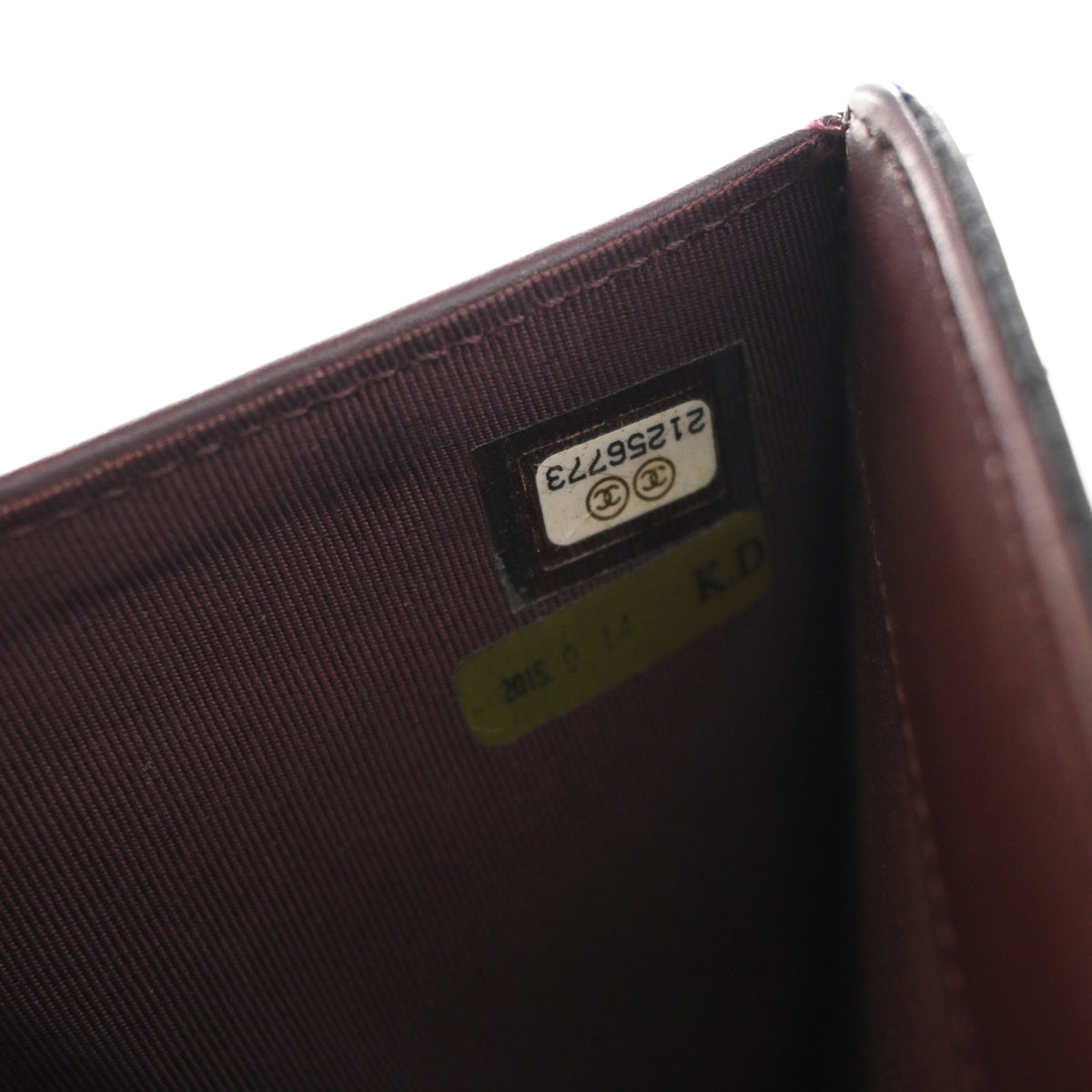 Pre-Owned Chanel Wallet Caviar Leather Long Bi Fold, open interior with lining, photo 15 of 15