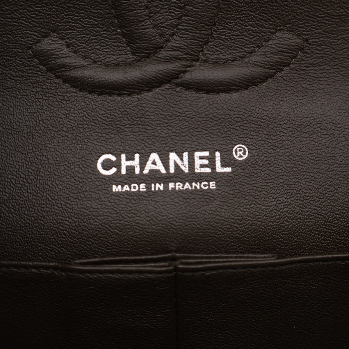 Pre-Owned Chanel Classic Double Flap Medium Lambskin Bag, logo detail, photo 14 of 18
