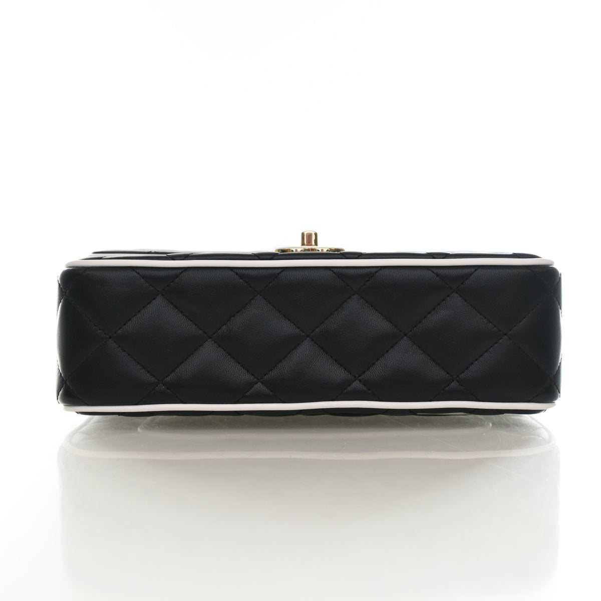 Pre-Owned Chanel Flap Bag Small Lambskin Resin CC, base and feet view, photo 9 of 17