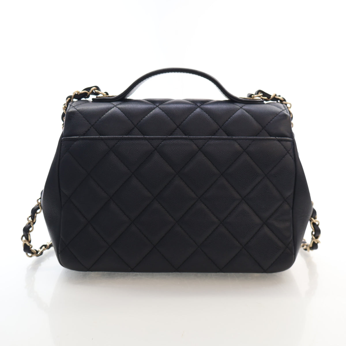 Pre-Owned Chanel Flap Bag Medium Calfskin Business Affinity, back view