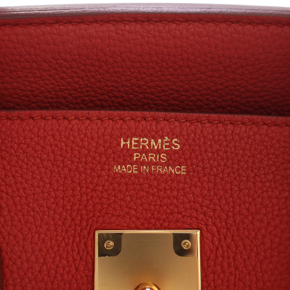 Pre-Owned Hermès Birkin 35 Rouge Casaque Togo Leather, gold embossed logo detail