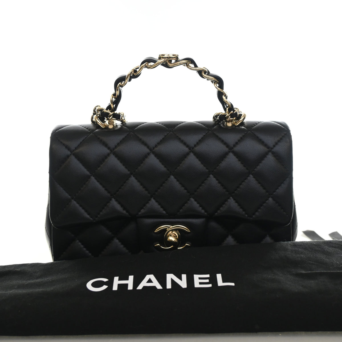 Chanel Mini Lambskin Metal Chain Top Handle Flap Bag, photo 16 of 16