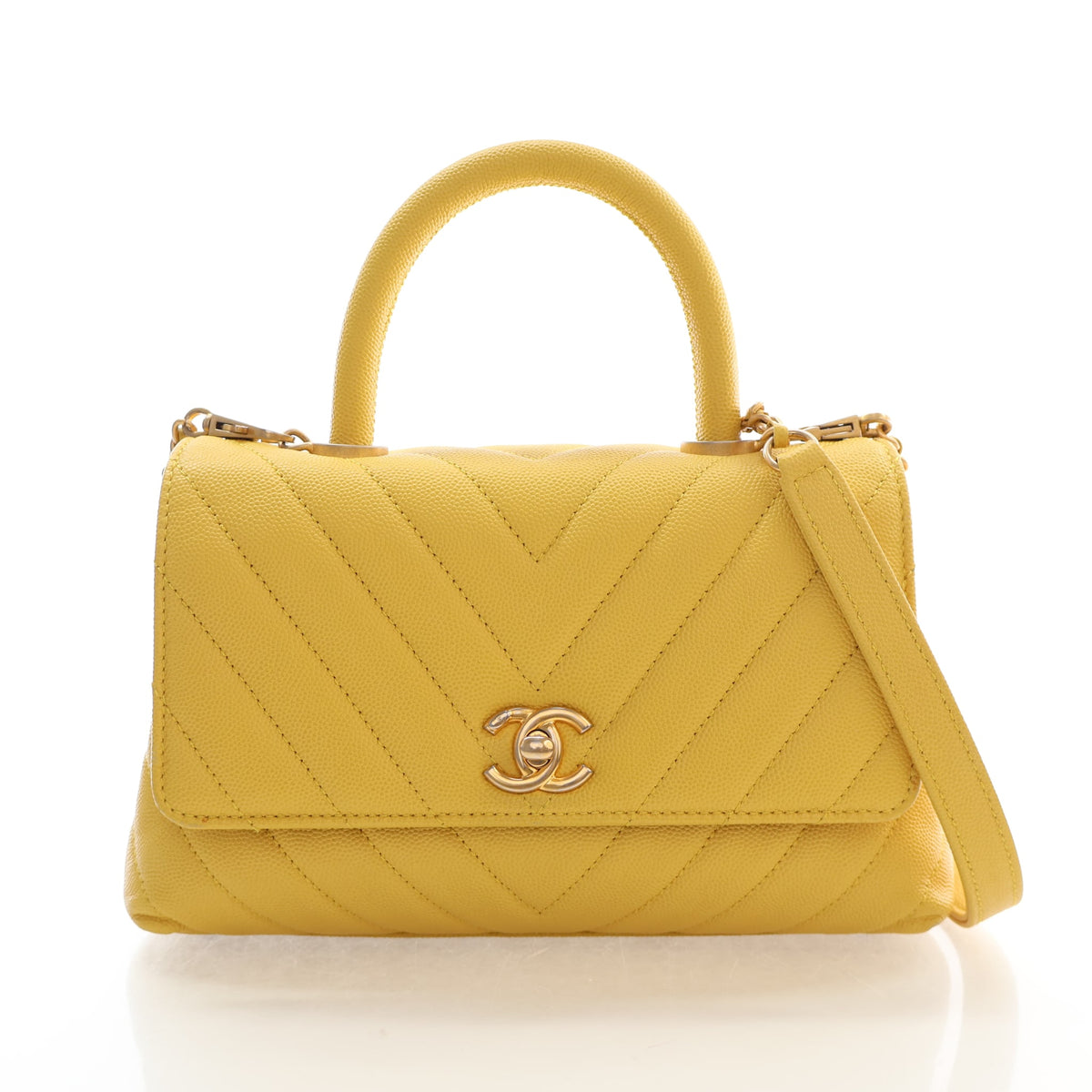 Chanel Small Caviar Chevron Coco Handle, photo 1 of 19