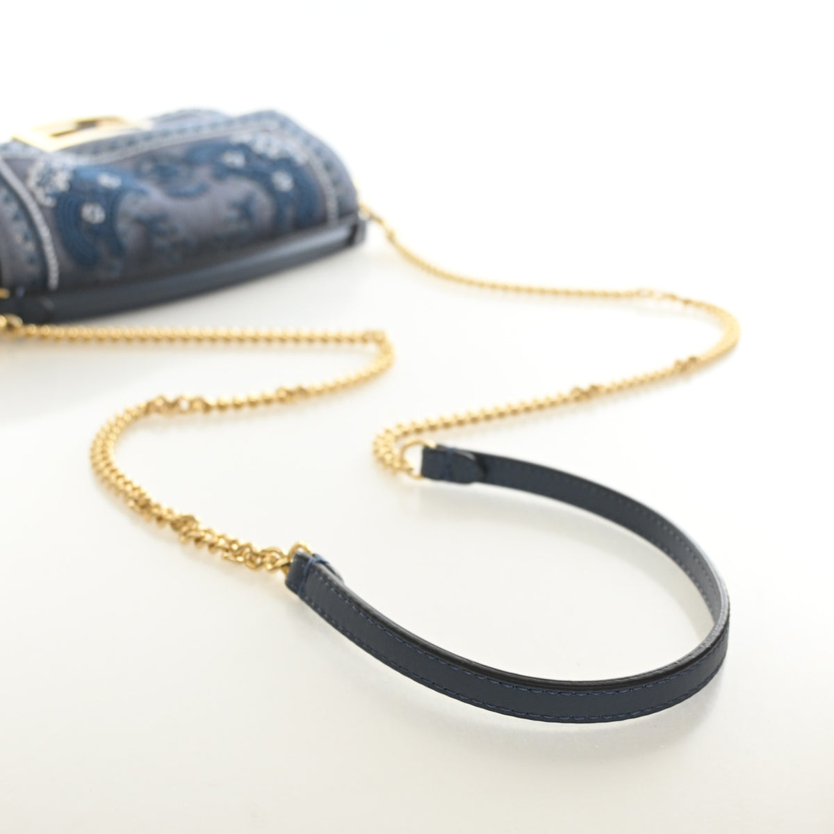 Fendi Mini Denim Coral Bandana Baguette, photo 10 of 14