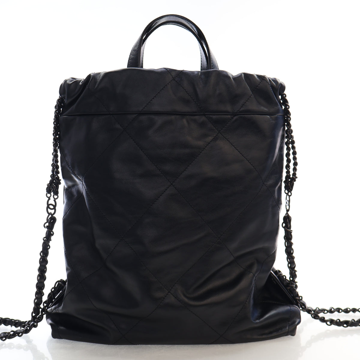 Pre-Owned Chanel Backpack 22 Shiny Calfskin, back view