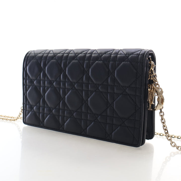 Christian Dior Lambskin Lady Dior Pouch