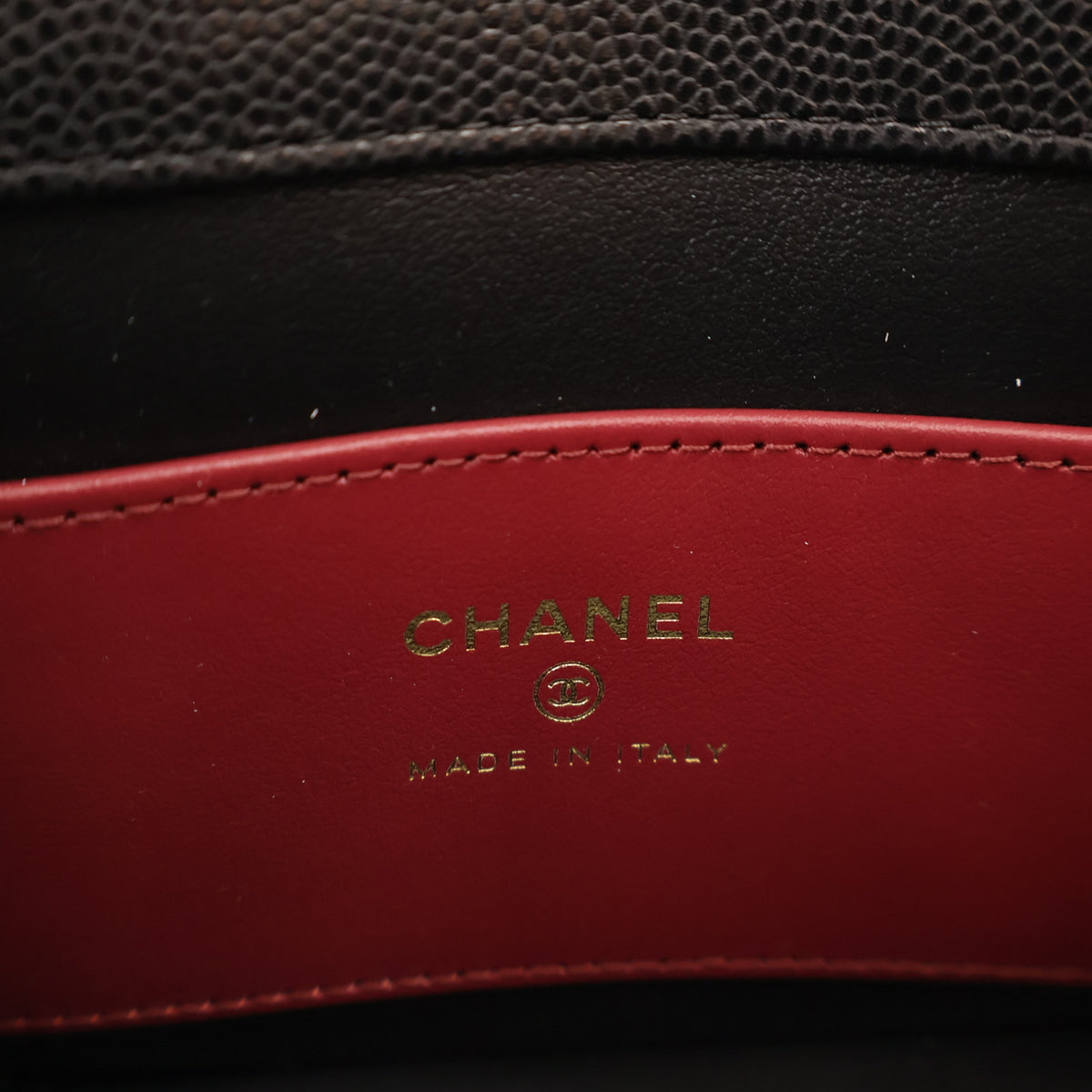 Pre-Owned Chanel Flap Bag Mini Caviar Leather Preppy Coco, logo detail