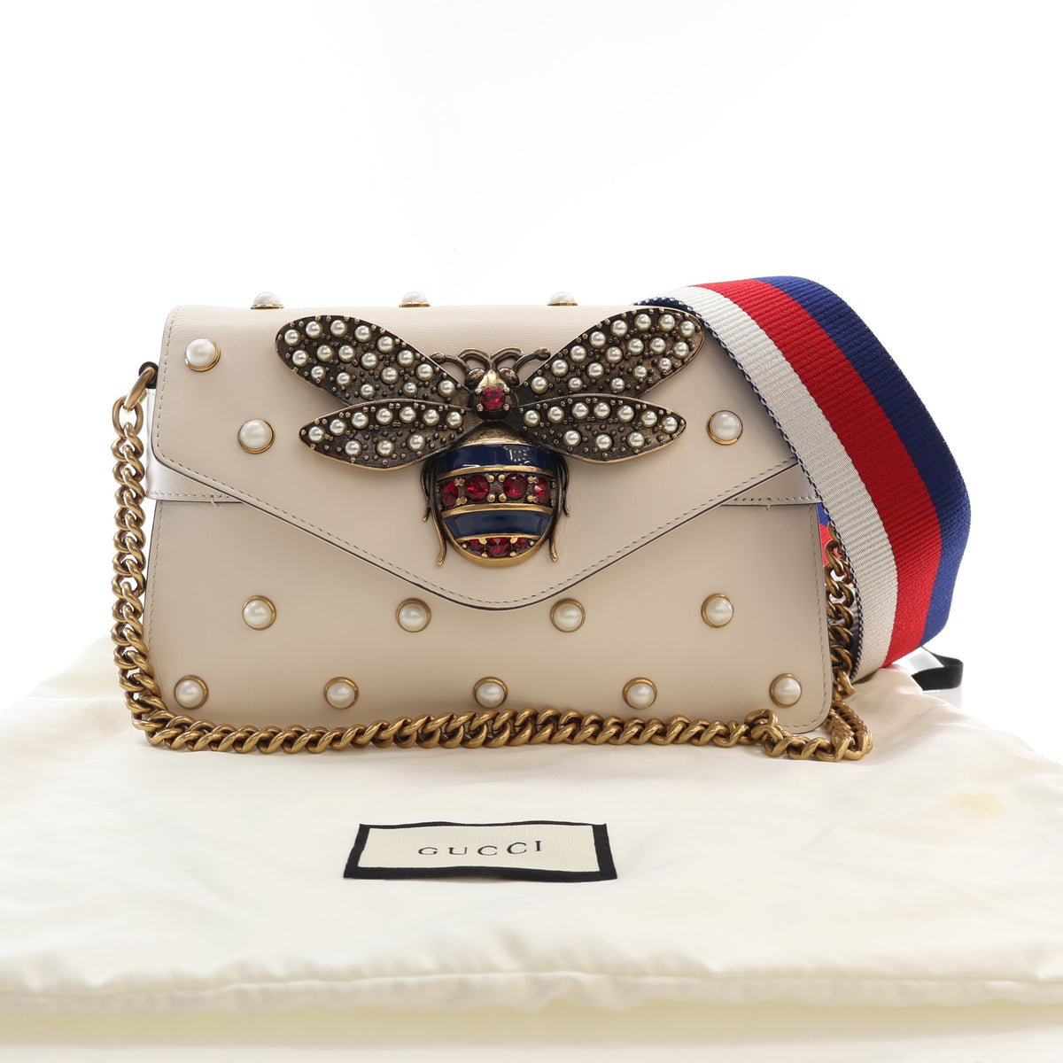 Pre-Owned Gucci Calfskin Broadway, shown with dust bag and packaging