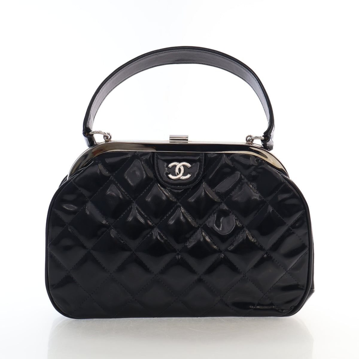 Chanel Vintage Patent Top Handle Kisslock Frame Bag, photo 1 of 19