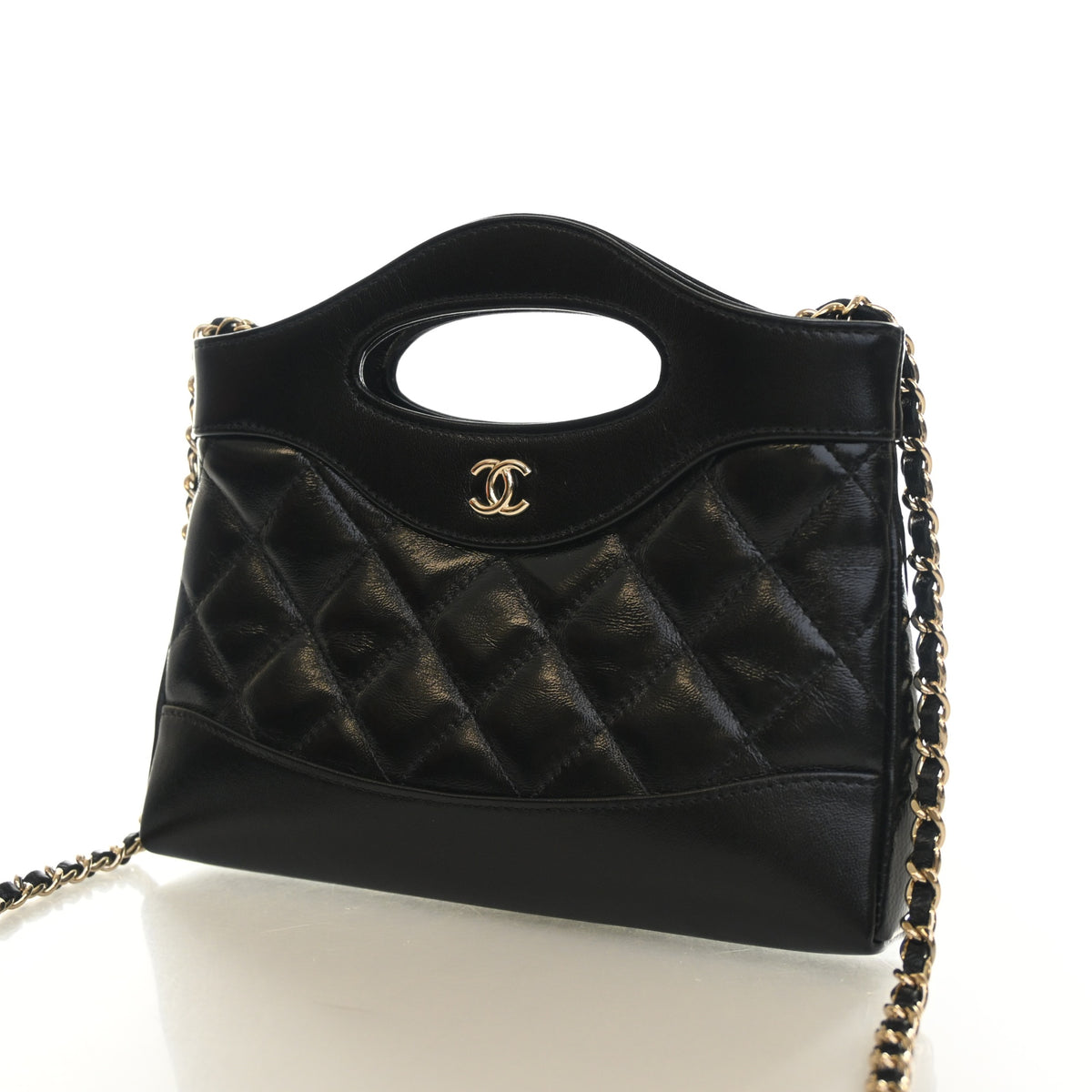 Pre-Owned Chanel Flap Bag Mini Lambskin Camellia Pearl Crush Rectangular, front view, photo 16 of 17