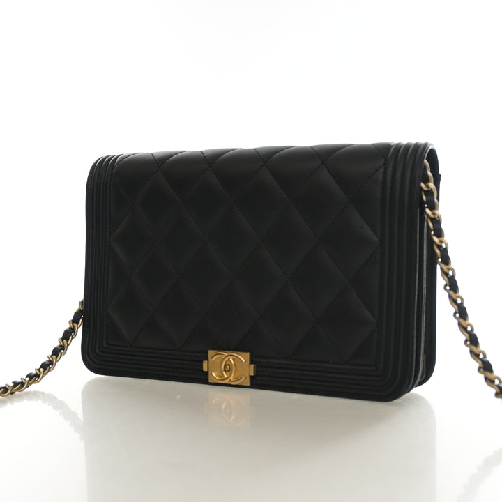 Chanel Lambskin Boy Wallet On Chain (WOC)