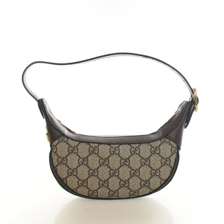 Gucci Mini GG Supreme Ophidia Half Moon Hobo