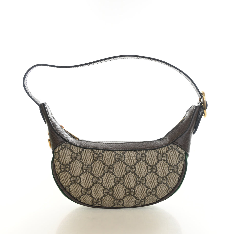 Gucci Mini GG Supreme Ophidia Half Moon Hobo