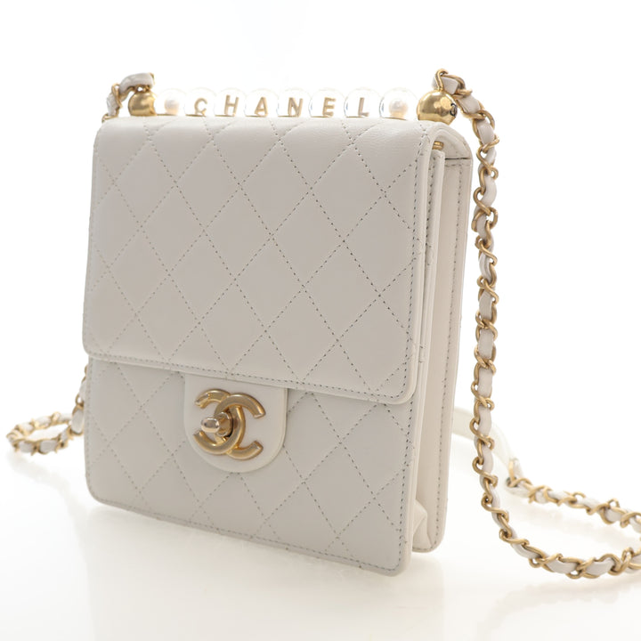 Chanel Mini Lambskin Chic Pearls Flap Bag