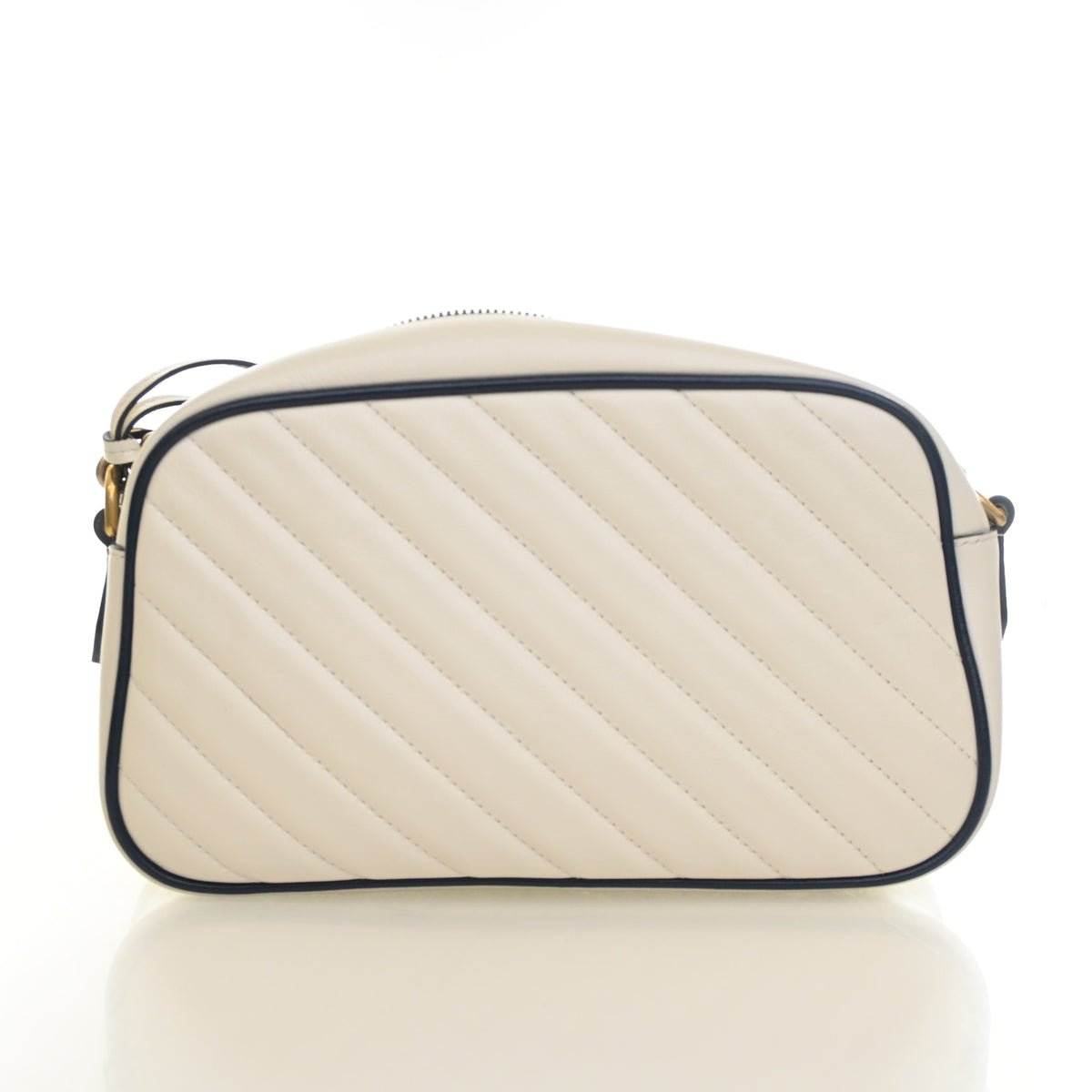 Pre-Owned Gucci Camera Bag Small Calfskin GG Marmont Torchon, base and feet view, photo 11 of 14