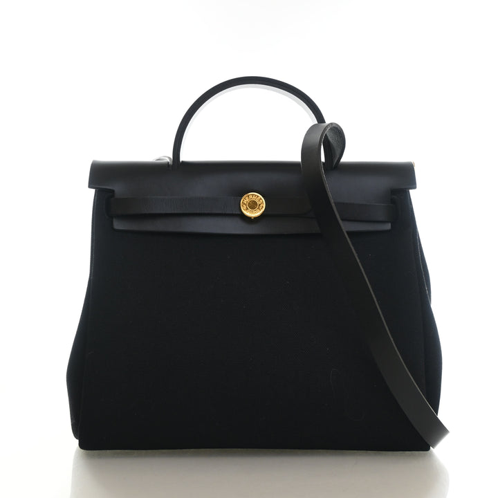 Hermes Noir Toile Herbag Zip 31