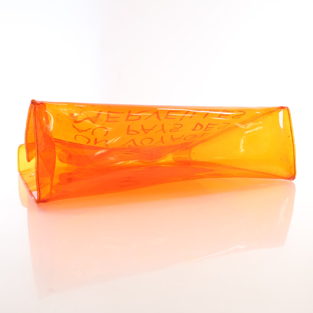 Vintage Hermès Orange Vinyl Souvenir De L’exposition, side profile