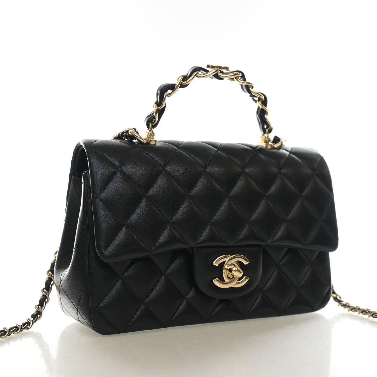 Chanel Mini Lambskin Metal Chain Top Handle Flap Bag, photo 2 of 16