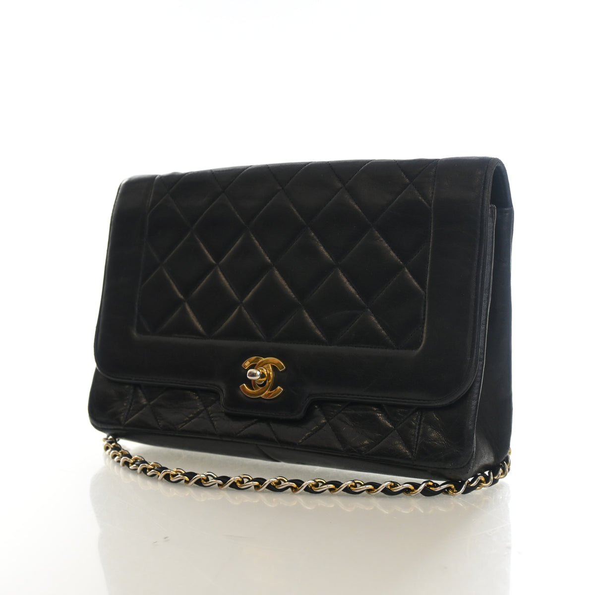 Vintage Chanel Flap Bag Lambskin Diana, front view