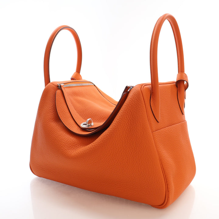 Hermes Orange H Clemence Lindy 34