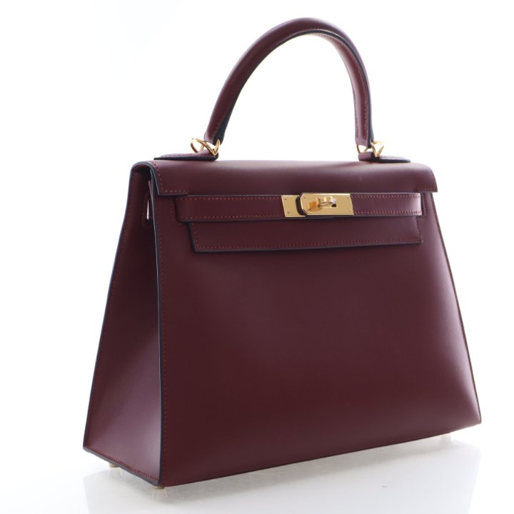 Hermes Rouge H Box Calf Sellier Kelly 28