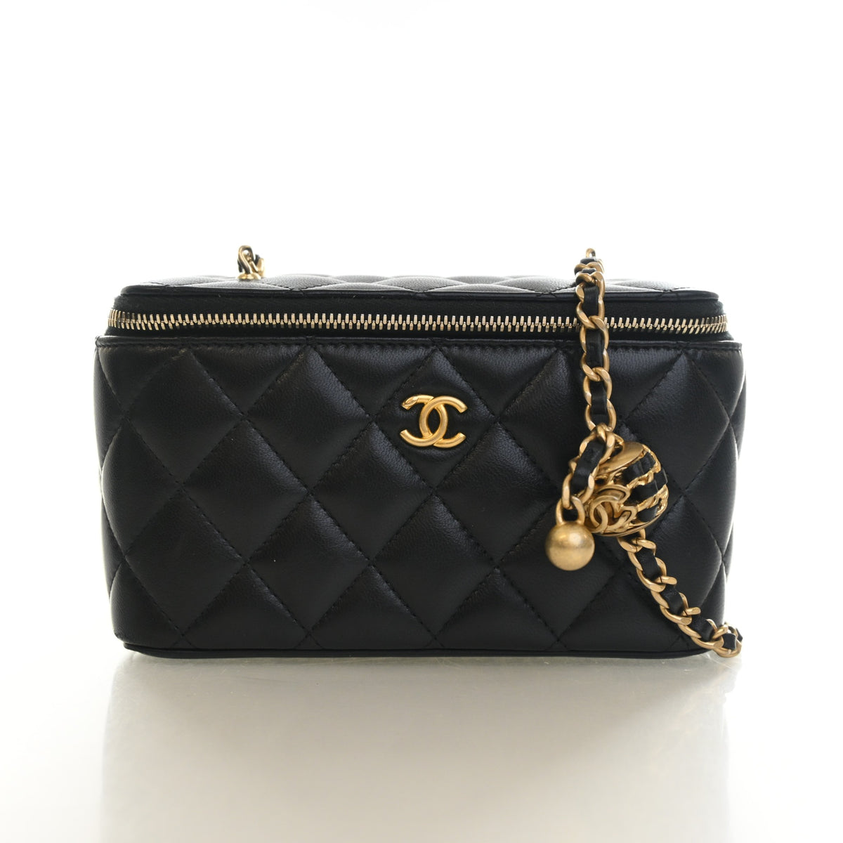 Pre-Owned Chanel Vanity Small Lambskin Pearl Crush, front view, authenticated at Luxe Du Jour