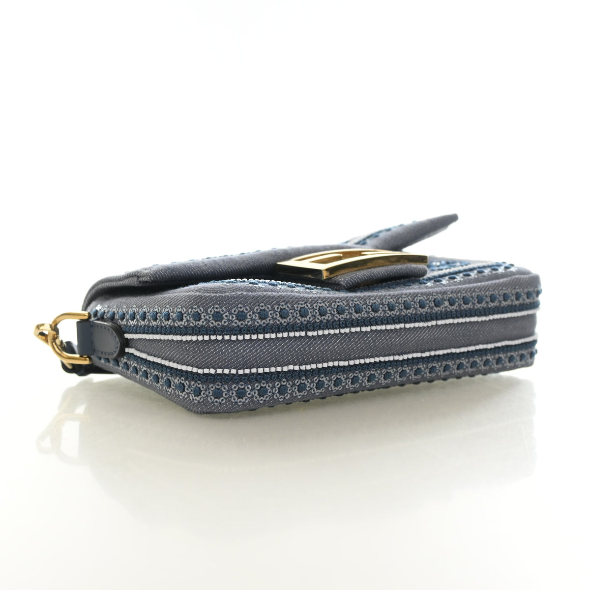 Fendi Mini Denim Coral Bandana Baguette, photo 5 of 14