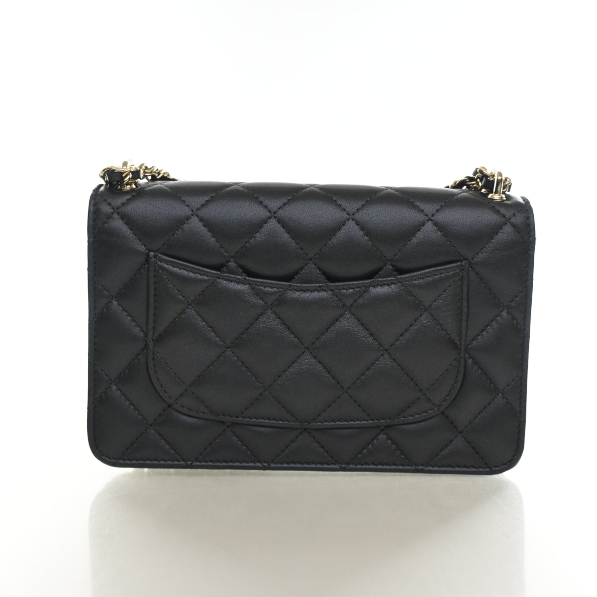 Pre-Owned Chanel Wallet On Chain Pearly Lambskin Charms WOC, back view (2)