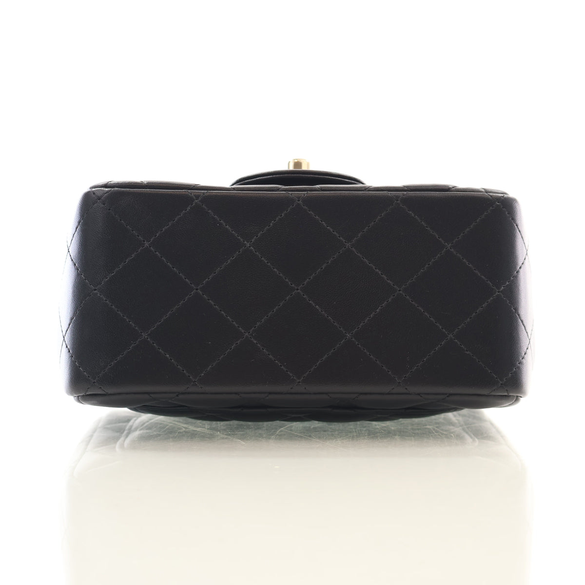 Pre-Owned Chanel Classic Flap Mini Lambskin Square Bag, base and feet view, photo 9 of 16
