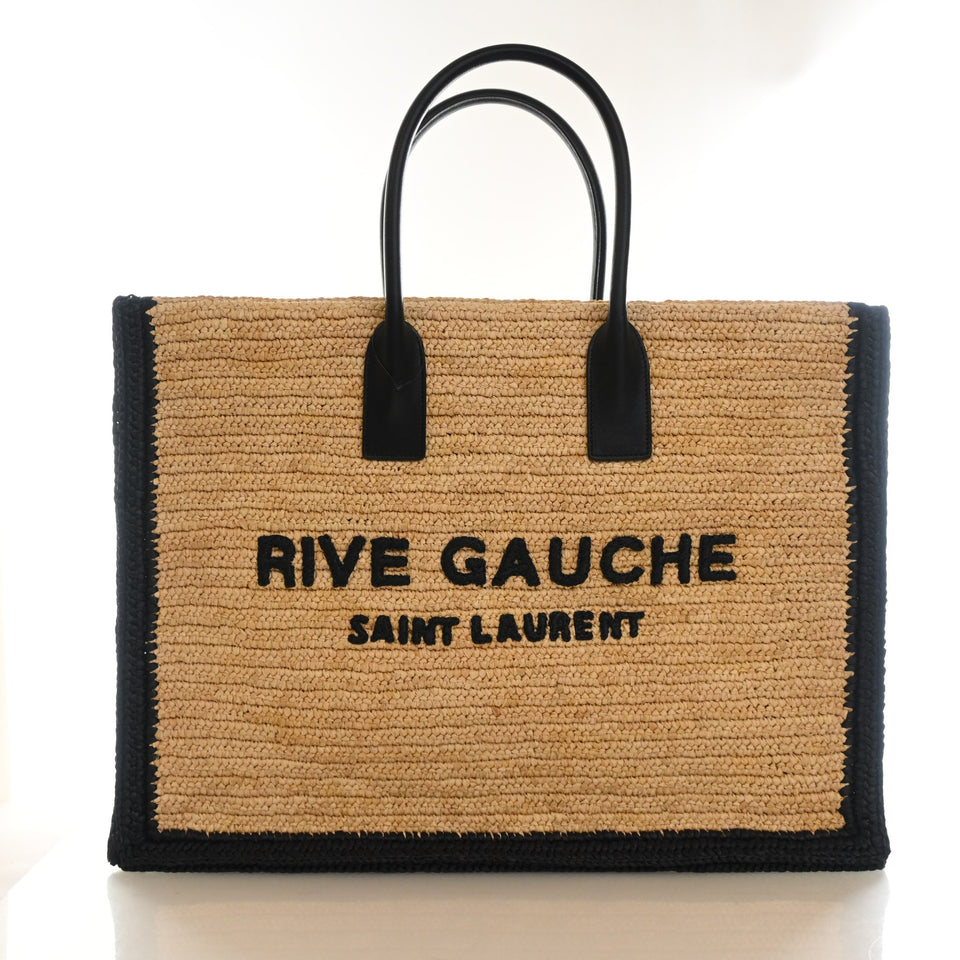 Saint Laurent Large Raffia Rive Gauche Tote