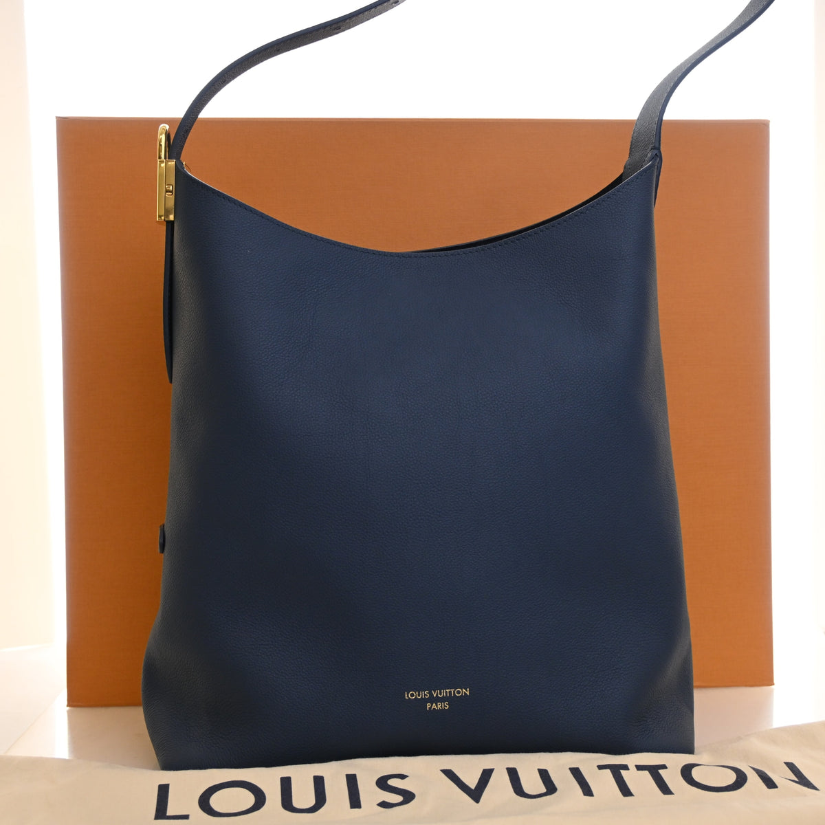 Pre-Owned Louis Vuitton Hobo MM Calfskin Lowkey, front view, photo 14 of 14