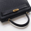 Hermes Noir Ostrich Sellier...
