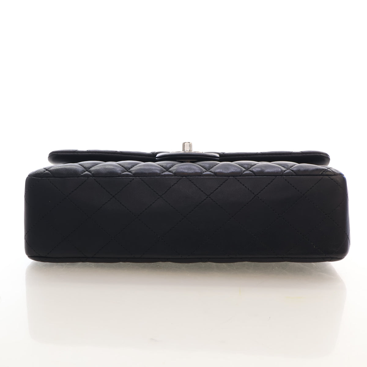 Pre-Owned Chanel Classic Double Flap Medium Lambskin Bag, base view, photo 9 of 18