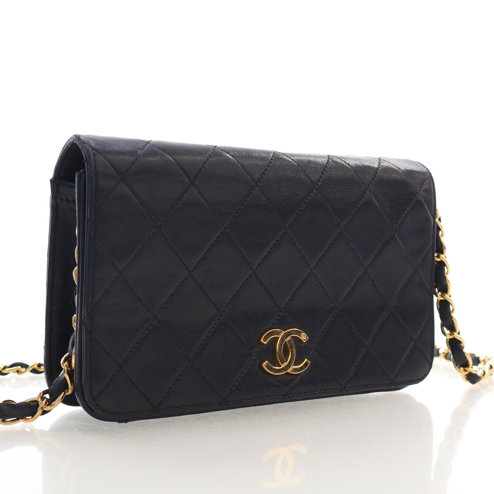 Chanel Vintage Small Lambskin Matelasse Shoulder Bag