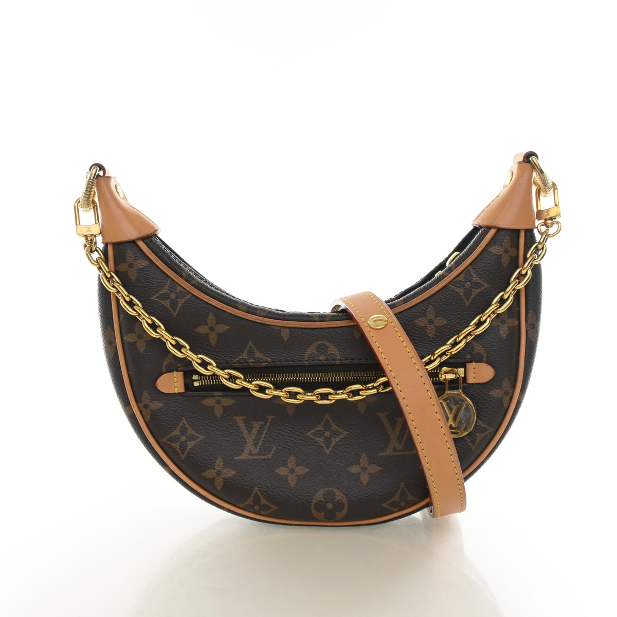 Pre-Owned Louis Vuitton Hobo Monogram Loop Bag, side profile, authenticated at Luxe Du Jour