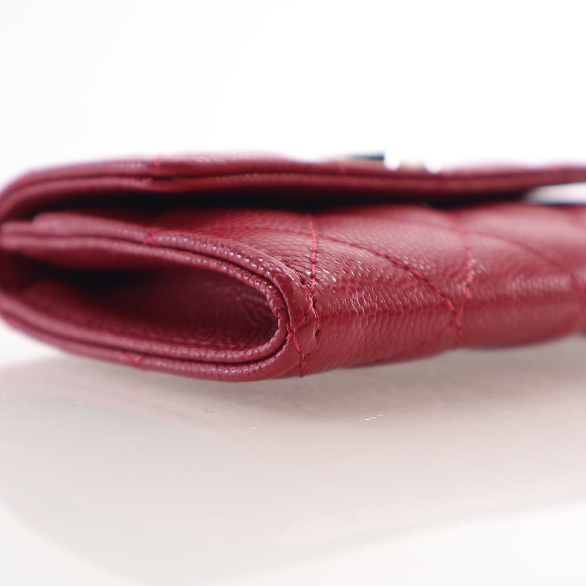 Pre-Owned Chanel Wallet Caviar Leather Flap, side view