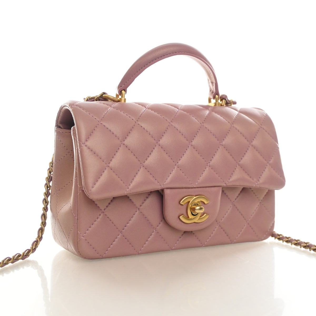Chanel Mini Lambskin Rectangular Top Handle Classic Flap Bag, photo 2 of 15