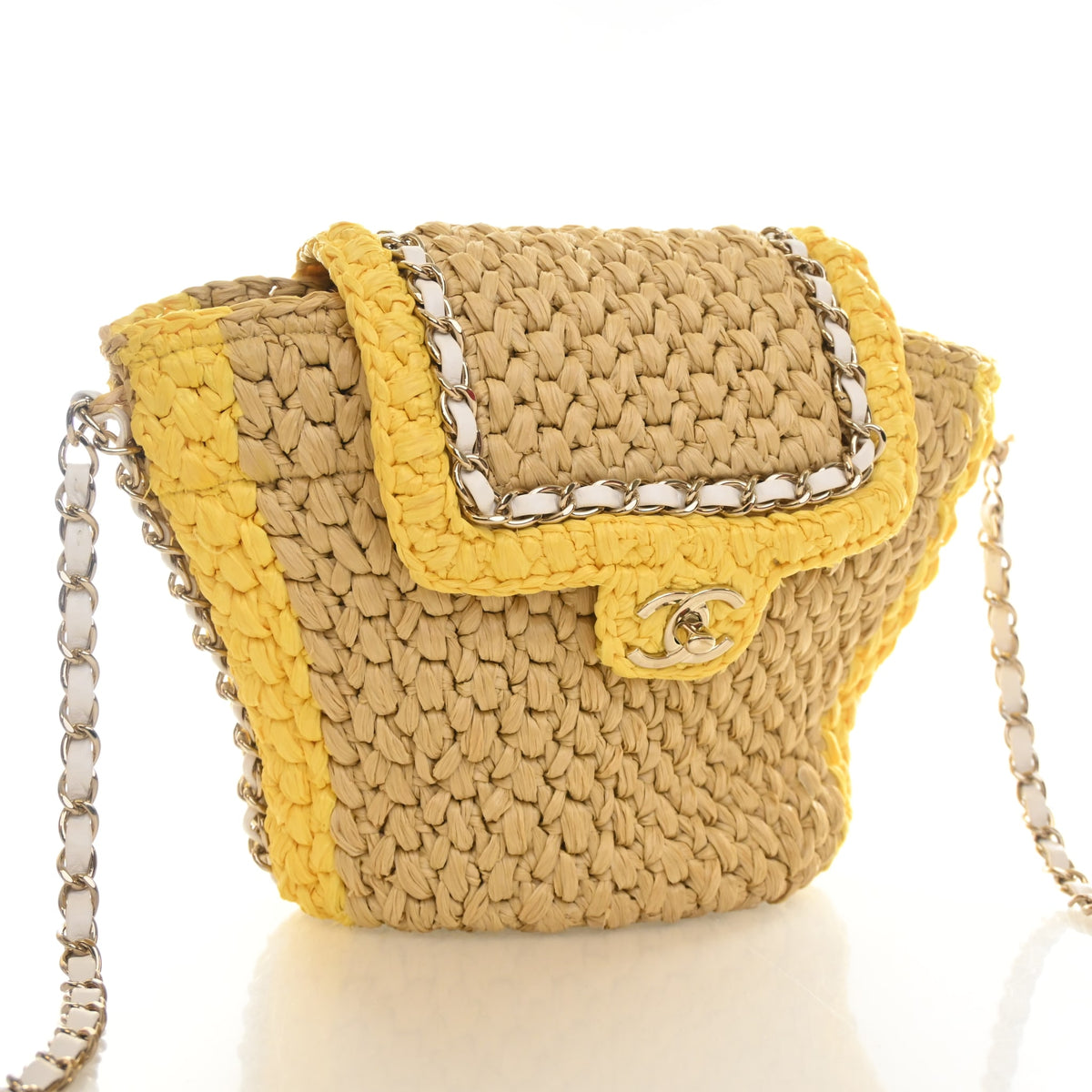 Pre-Owned Chanel Raffia Venice Beach Basket Bag, front view