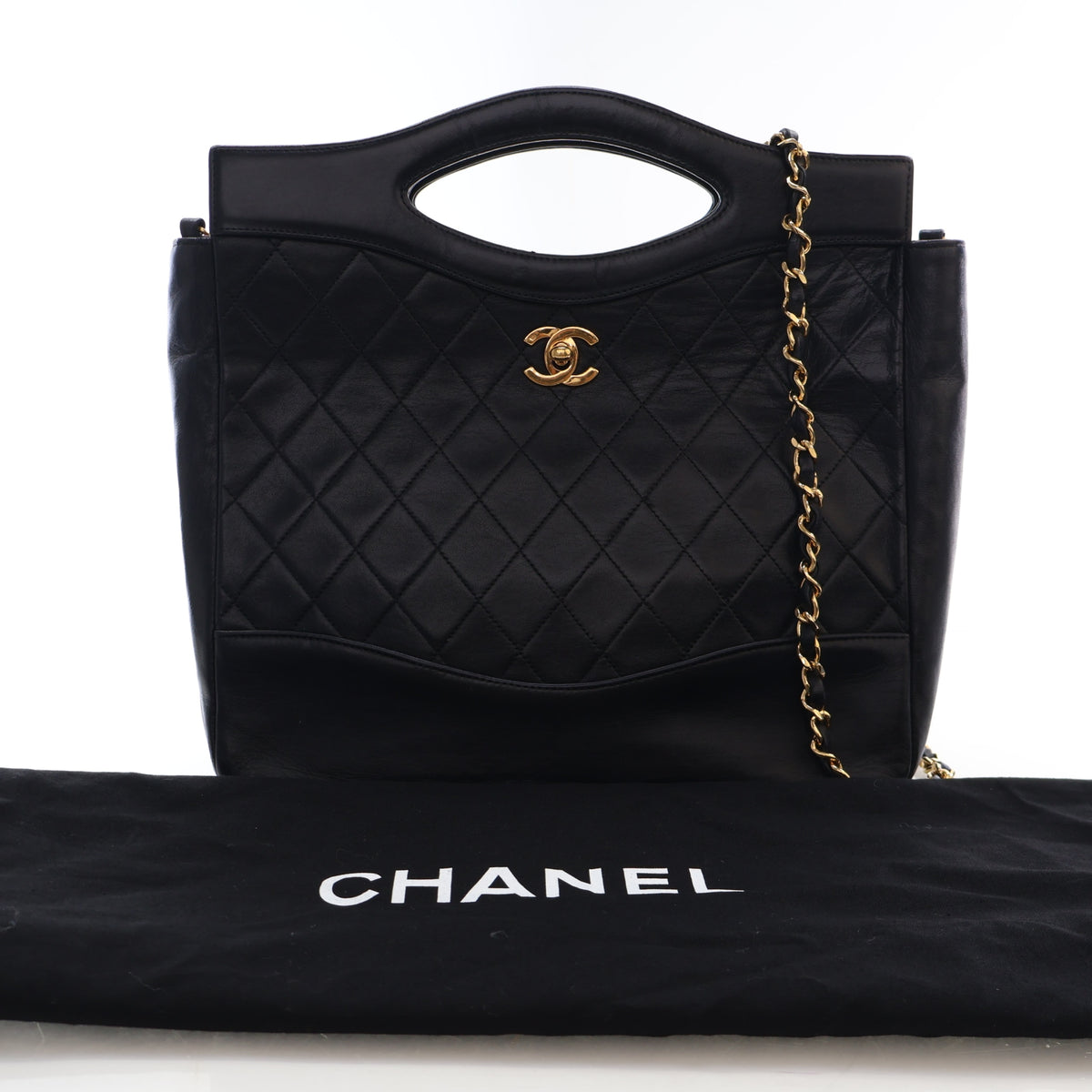 Vintage Chanel Tote Bag Small Lambskin, front view, photo 16 of 16