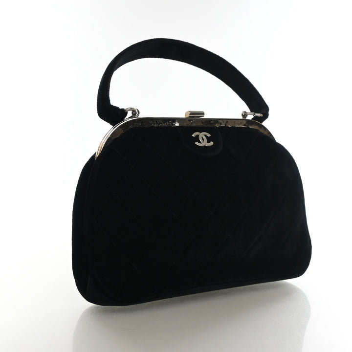 Chanel Vintage Velvet Frame Top Handle Bag