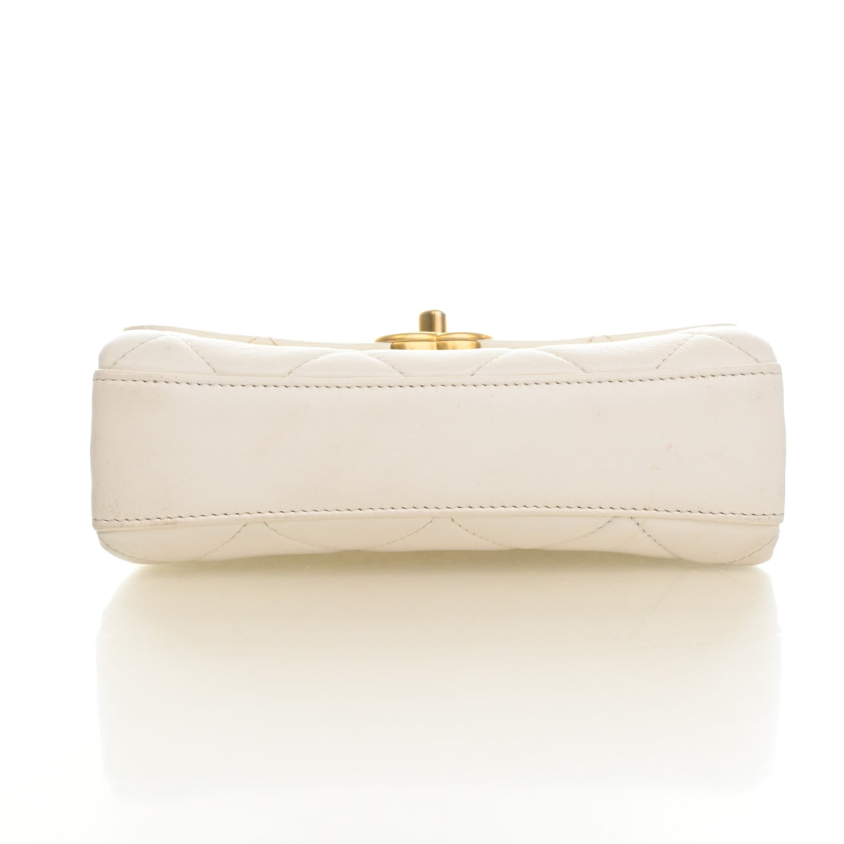 Pre-Owned Chanel Flap Bag Small Lambskin CC Crystal Logo, base and feet view, photo 8 of 17