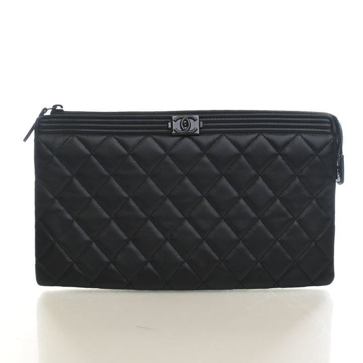 Chanel Lambskin Boy Zipped Pouch