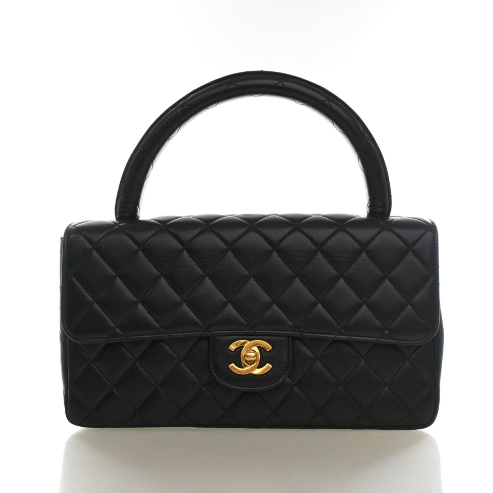 Chanel Vintage Medium Lambskin Rectangular Kelly Top Handle