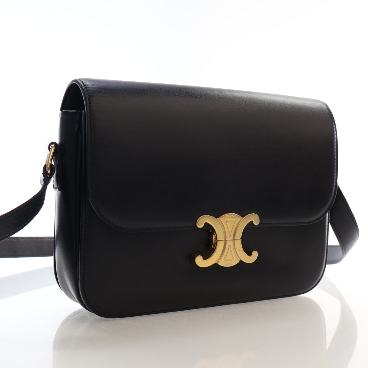 Celine Classique Calfskin Triomphe Flap Bag, photo 2 of 18