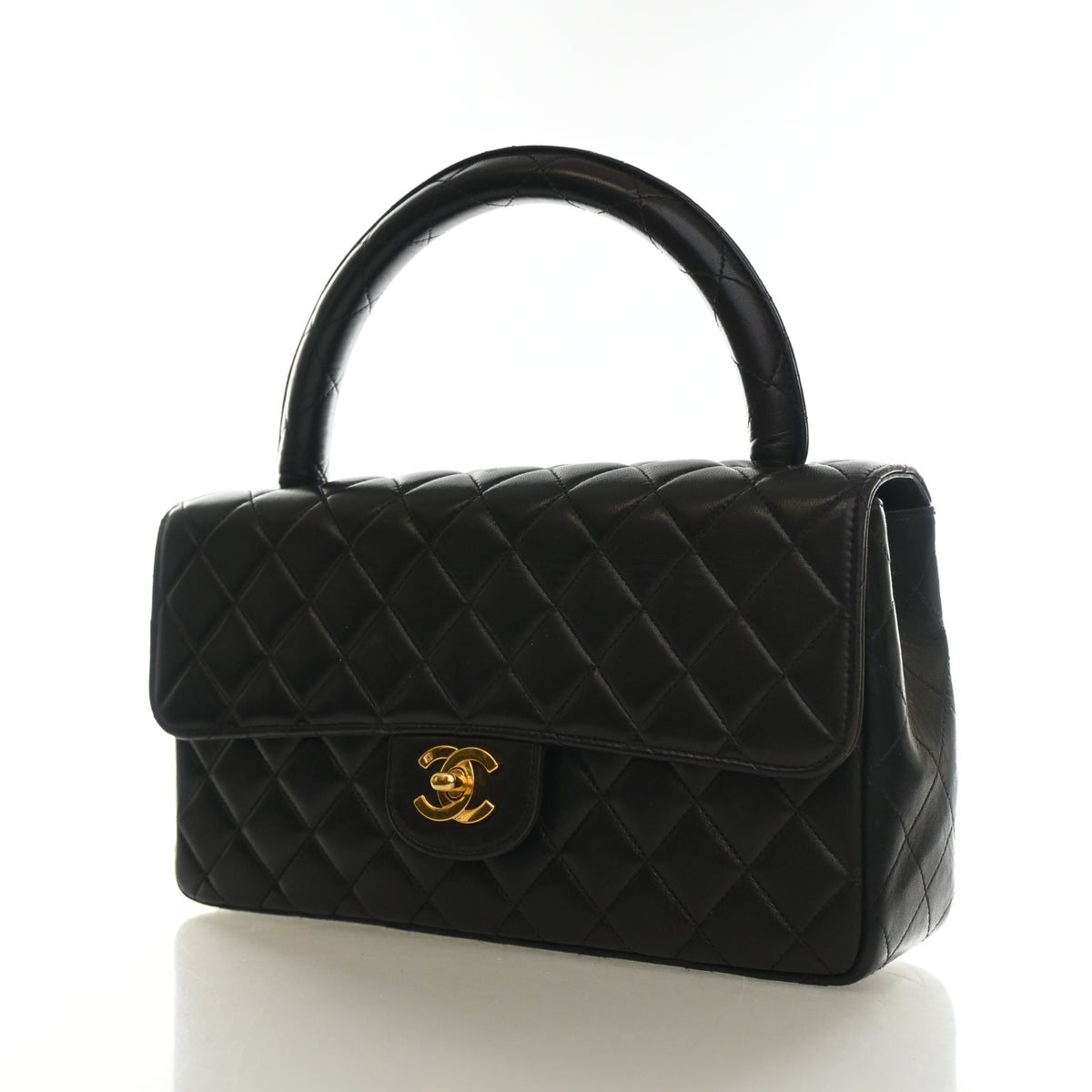 Chanel Vintage Medium Lambskin Rectangular Kelly Top Handle, photo 3 of 22