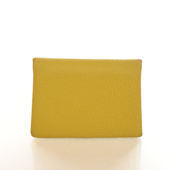 Hermes Jaune De Naples Calvi Duo Card Holder