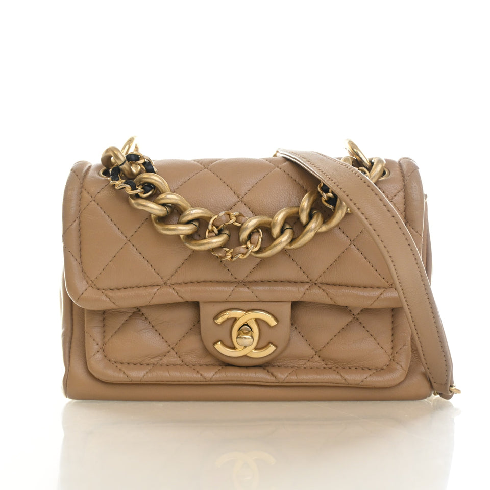 Chanel Mini Lambskin Chain Flap Bag